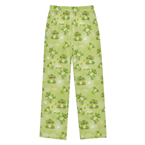 Frog Dragonfly Butterfly Boys Long Pants Soft Trousers Elastic Waist Kids Lounge Bottoms with Pockets S-XL