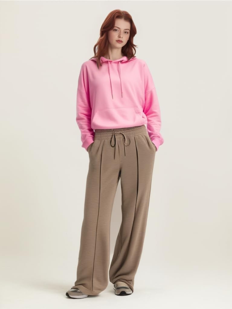 Women's Drawstring High Waisted Flare Sweatpants Wide Leg Long Pants Sweatpants Trouser - Image 4