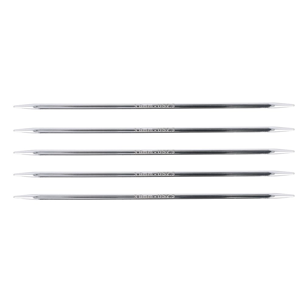 KnitPro Nova Cubics Double Pointed Needles 5" (12.5cm), Silver, 3.00mm