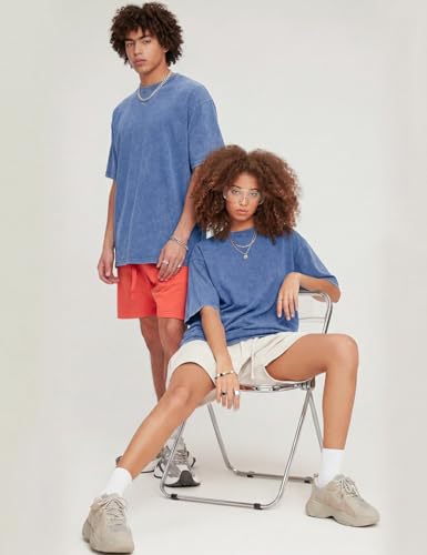 Image of Arssm Men Oversized T Shirts Vintage Tee Loose Fit Short Sleeve Casual Streetwear Baggy Washed Unisex Tops
