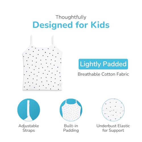 Image of YouGotPlanB Cotton Padded Camisole | Pack of 2 | Ages 8-16 Years | Built-in Light Padding | Full Coverage | Ideal for School