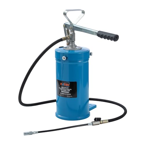 KATSU Tools Pompe à Graisse Manuelle, 5 litres, Distributeur de Graisse Portable à Main pour Véhicules et Machines – Modèle Économique (481119)