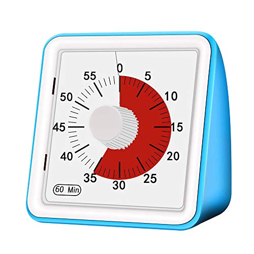 Houkiper Visueller Countdown-Timer, 60-minütiger visueller Analog-Timer Küchen-Timer, Lese-Timer Kein lautes Ticken, für den Unterricht im Klassenzimmer, Hausaufgaben-Spiele, Kochen, Büro-Meeting Cover