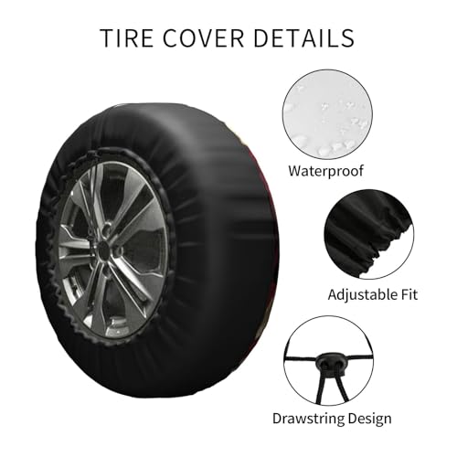Image of Sprint Car Dirt Track Racing American Flag Spare Tire Cover Weatherproof Wheel Protectors Dust-Proof Sun Protection Wheel Tire Covers Universal Fit for Truck SUV RV Camper Trailer 17 inch