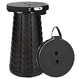Hesanzol Portable Telescopic Stool with Mobile Charger, Telescoping Collapsible Folding Retractable Stool - Built-in Phone Charger for iPhone Android - Load Capacity 400lbs