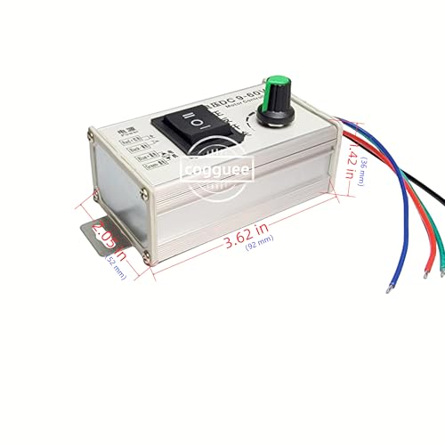 Controlador de velocidad motor CC 9-60V 12v 24v con protección reversible y perilla ajustable 4