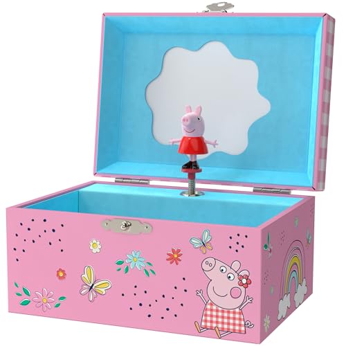 Image of Peppa Pig Jewelry Box for Girls Musical Jewelry Box with Spinning Figurine, Peppa Pig Toys for Kids Ages 3-5 Plays Peppa Pig Theme Song