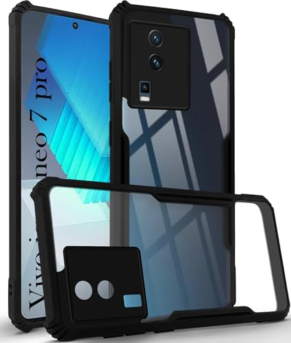 Image of Jkobi Back Cover Case for Vivo IQOO Neo 7 Pro (Polycarbonate Clear Panel with Shockproof | Professional Black)