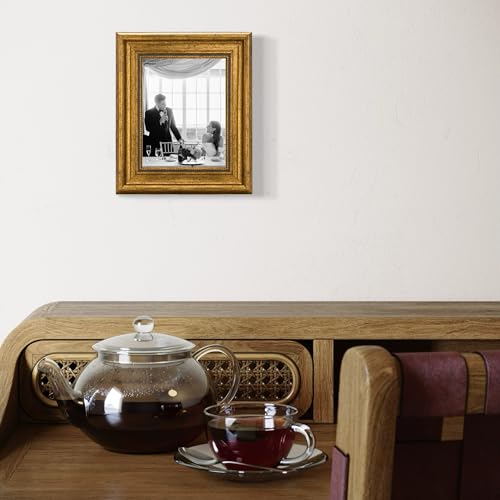 CABBEL Bilderrahmen 15x21 cm Gold – Barock Vintage Rahmen im Antik Look für Poster, Fotos & Urkunden – Mit bruchsicherem Acrylglas – Dekorativ & Elegant – Perfekt für Wohnzimmer, Büro oder Galerie