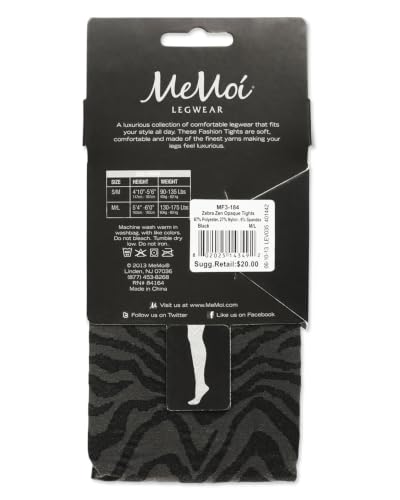 Image of MeMoi Women's Zebra Zen Opaque Nylon Tights