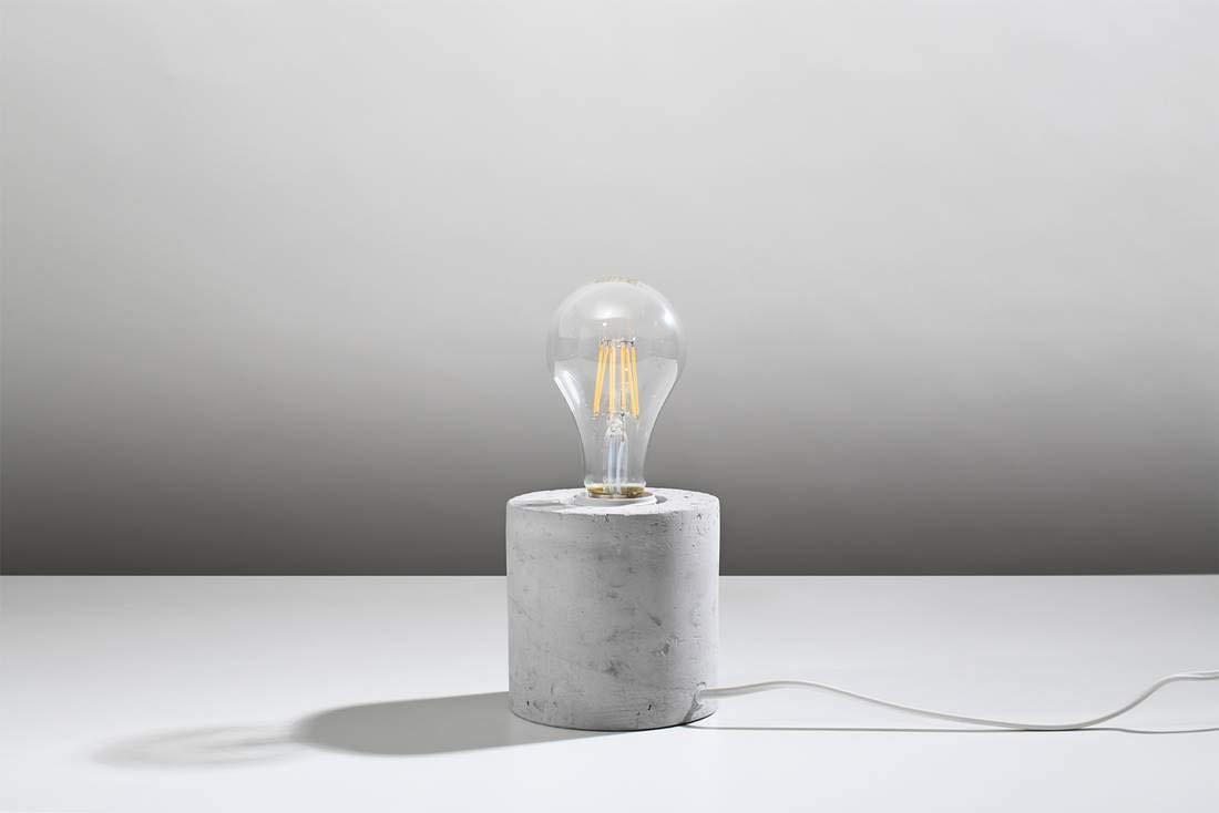 SOLLUX lighting Lampada da tavolo SALGADO concreta L: 10, B: 10, H: 10, con interruttore E27