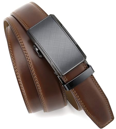 Image of CHAOREN Mens Dress Belt - Mens Ratchet Belt Leather for Dress Pant - Micro Adjustable Belts Fit Everywhere