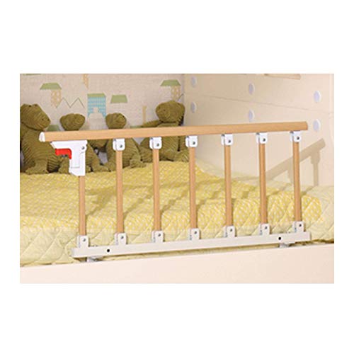 SFNIOKFG Letto Robusto Sponda Letto Portatile E Pieghevole Sponda Letto per Anziani Protezione Laterale di Sicurezza Guardrail di Grano del Legno Giallo per Bambini Piccoli, Bambini, Adulti