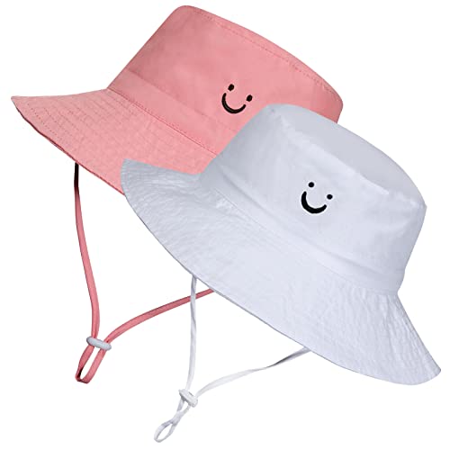 Image of MaxNova Toddler Sun Hat Smile Face UPF 50+ Baby Bucket Hat for Boys Girls 0-5 Years