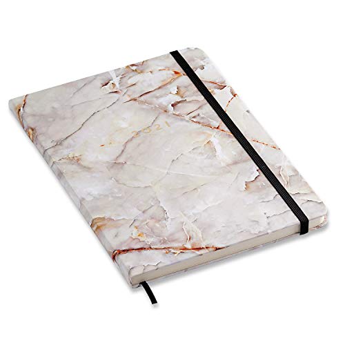 Agenda Planner Cicero 2021 Minerais Semanal Planejamento 17x24 (Grande) Mármore Branco