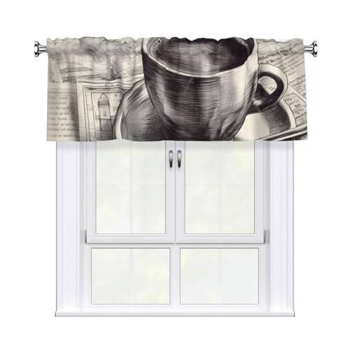 Tenda corta per finestra, mantovana per finestra con schizzi di