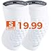 COOLOMG Protective Knee Pads Basketball Volleyball Football Crashproof Antislip (1Pair) White S