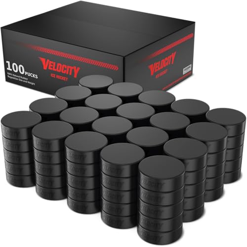 Velocity Rondelle Hockey Senior Caoutchouc Vulcanisé, 6oz, 100 Pack