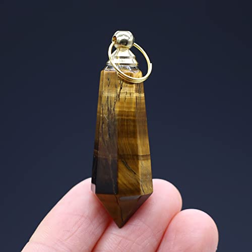 Colgante De Ojo De Tigre Natural Colgante De Botella De Perfume...