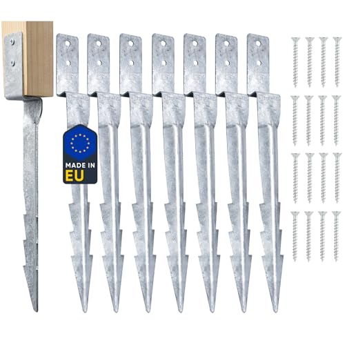 Clever Leon Ancrage Balançoire 43 cm Lot de 8 Galvanisé avec Vis Ancre Balançoire Piquet Fixation Sol pour Portique Bois Aire de Jeux Cabane Pergola Enfant Jardin