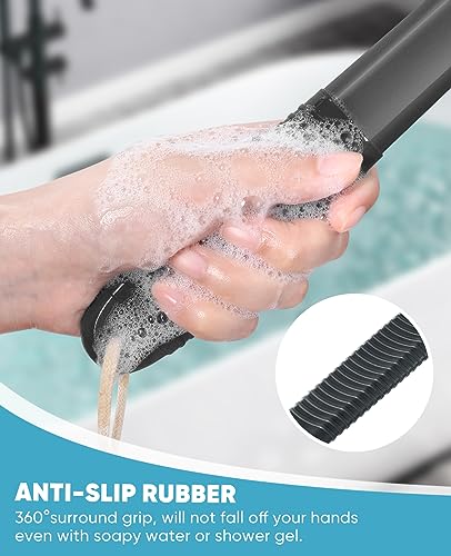 Back Scrubber for Shower with 17" Long Handle, Non-Slip Grip - Image 3