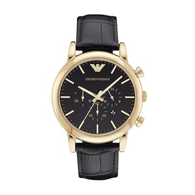 Emporio Armani Men's Chronograph Black Leather Watch (Model: AR1917)