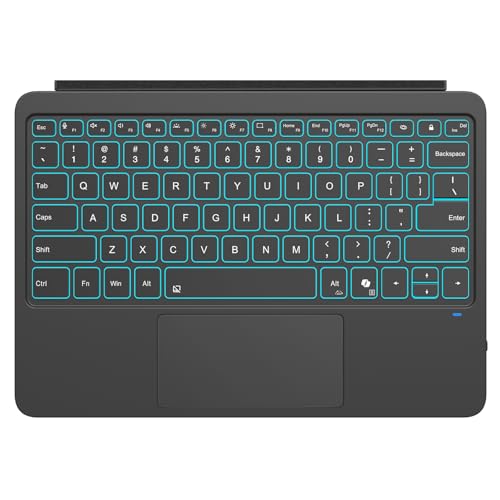 MoKo Type Cover for Microsoft Surface Pro 12″ 2025 Keybaord, Ultra Slim Wireless Bluetooth Surface Pro Keyboard with 7-Color LED Backlit & Multi-Touch Trackpad Rechargeable Battery, Black