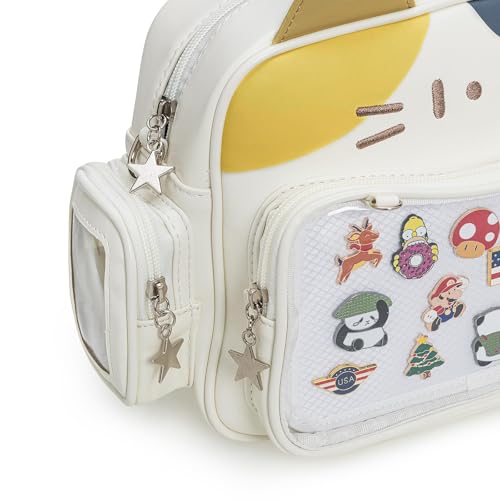 Kawaii Ita Bag Crossbody Bag Cute White Cat Backpack Girls Shoulder Bags Pin Display with Insert