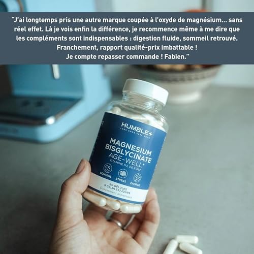 HUMBLE+ Pack Active Aging 3 Mois - 3 Magnésium + 3 Oméga-3 EPA & DHA | Bisglycinate D3, B6, B12 & Huiles de Poisson - Programme Complet, Trimestriel - pour le Quotidien - Marque Française