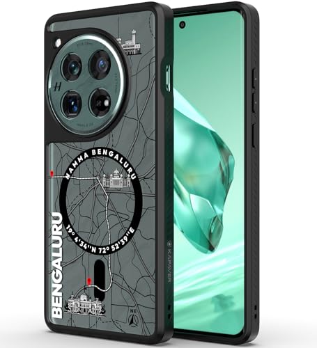 Image of KAPAVER Mag-X Back Cover Case Compatible with OnePlus 12 5G (PC+TPU) (GPS Bengaluru), Grey