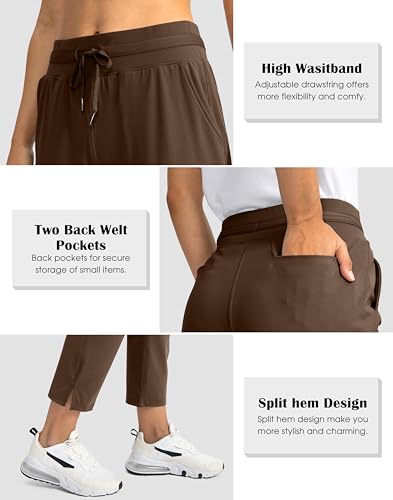 Soothfeel Women's Pants with 4 Pockets 7/8 Stretch High Waisted Sweatpants Travel Athletic Work Golf Pants for Women4
