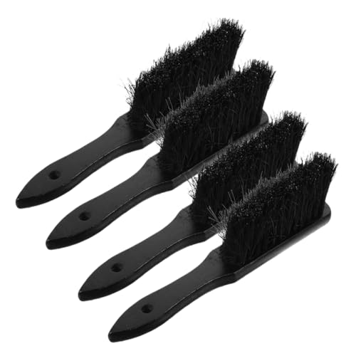 BESPORTBLE 4pcs Hand Broom Chimney Cleaner Scrub Brushes for Cleaning Fireproof Material Ergonomic Handle Soft Bristles for Fireplace Bench Kitchen