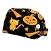 Halloween Pumpkin Cat 2 Pieces Unisex Working Caps with Buttons Adjustable Bouffant Hats Tie Back Caps