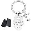 Tecreo Guardian Angel Inspirational Keychain, Never Drive Faster Quote, Silver Metal with Angel Charm, Key Chain Gift for Boys, New Drive #1