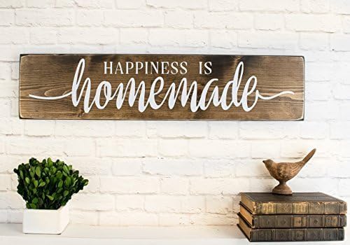 Eletina F27 Rustic Wooden Signs Happiness Is Homemade Sign Wall Art Decor Kitchen Cafe Pub Gift 8X12 Inch