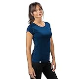 ALPIN LOACKER Merino Shirt Damen Kurzarm - Das Merino T-Shirt Damen für Wandern und Outdoor I atmungsaktives Thermoshirt Damen für Sport I Merino Unterwäsche Damen, Blau M