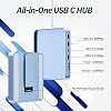 USB C Hub for iMac 24 inch 2021/2023/2024, Minisopuru i-Mac Hub Support M.2 NVMe SSD, i Mac Accessories for iMac M1/M3/M4, Docking Station with USB A/C 10Gbps, SD/TF, M.2 SSD (Not Included), Blue.