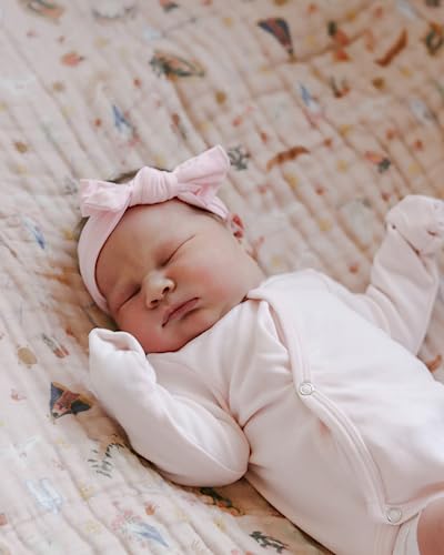 Image of Be A Heart Catholic Baby Blanket | Pink Gingham Cotton Blend Large Throw Blanket for Baby Girl | Napping, Camping, Travel, Hiking