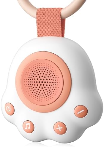 Portable Sound Machine for Baby and Kids | White Noise Machine with 33 Soothing Sounds for Stroller, Car Seat, Travel | 15-Hour Battery | Baby Sleep Soother for Registry and Shower Gift (Pink)
