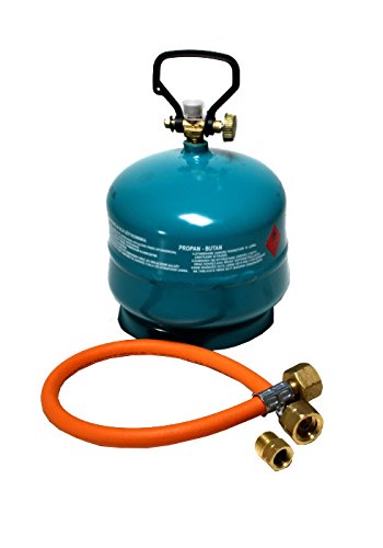 Gasflasche Propan Butan Gas 2 kg + Adapter + Umfüllschlauch Aktionsset leer befüllbar