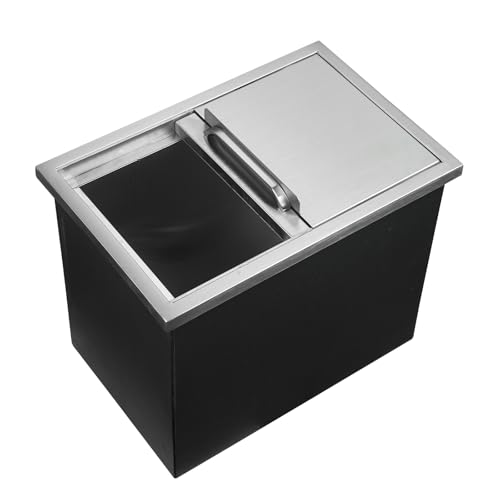 Garvee 18 Drop in Ice Chest 40.9QT Built-in Cooler Stainless Steel Outdoor Kitchen Ice Bin with Sliding Lid & Drain Insulated Bar Ice Storage for Patio BBQ Home Bar Beverage Station