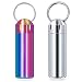 Tisky Pill Case(2 PCS),Portable Stainless Steel Waterproof Pill Box Container,Keychain Pill Holder for Outdoor Travel Purse or Pocket