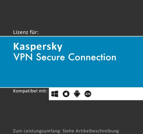 Lizenz für Kaspersky VPN Secure Connection | 2026 | Vollversion | 5 Geräte | 1 Jahr | PC/Mac/iOS/Android | Lizenzcode per Post (FFP) von softwareGO