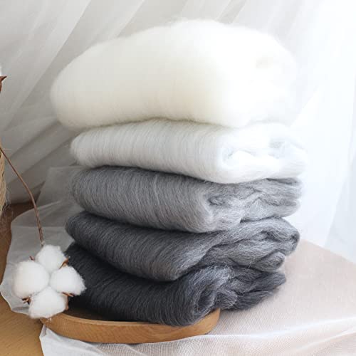 Wool Roving Pure Merino Wool For Hand Spinning, Wool For Felting, 100% Australian Merino Wool, 24-26 Micron, Combed Top, 0.8 Oz #TOP4