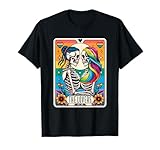 Tarot Card The Lovers Rainbow Kissing Lesbian Skeletons T-Shirt