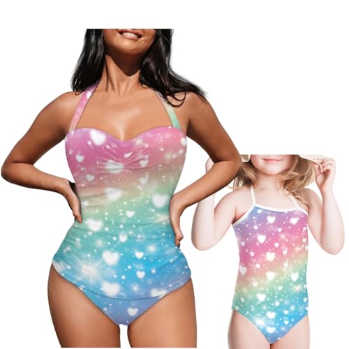 FUSURIRE Mommy and Me Swimsuits Bikini Sets for Women Bathing Suit Breathable Family Swimsuits Matching Set2
