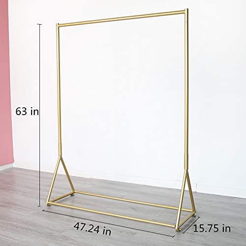 Gold Clothing Rack, Boutique Display Clothes Rack with Wheels, Modern Garment Rack for Retail Use (47.24" L)