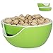 Wowly Pistachio Bowl - Double Dish Nut Bowl with Pistachios Shell Storage - Green