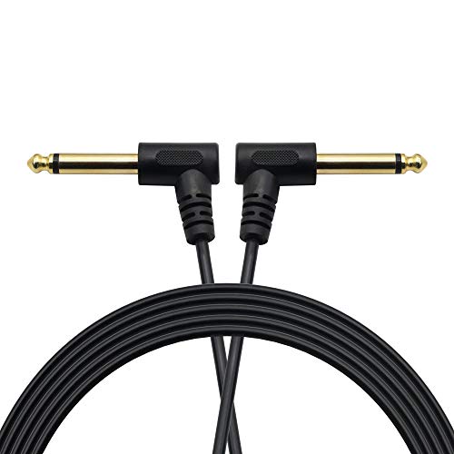 Gintooyun 1/4 Guitar Cable,6.35Mm Ts Male To 6.35Mm Ts Male 90 Degree Mono Audio Extension Cable Right Angle To Right Angle 5Ft,Suitable For Electric Instruments,Amplifiers, Mixers,Microphones,Etc. #TOP14