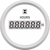 LIANFAFAF Gauge Odometer Tachometer Digital Hour Meter for Marine Boat Engine Car Motorcycle Hourmeter 0-99999.9 Range Red/8 Color Backlight for HD 52mm Tachometer